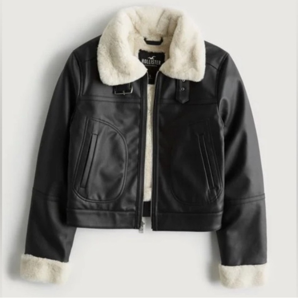 Hollister Women's Faux Fur Leather Jacket